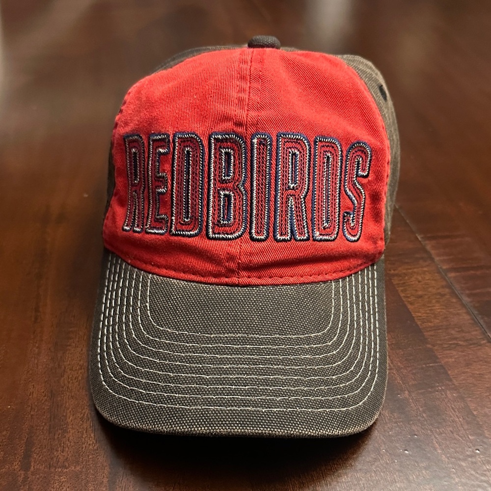 Redbirds ISU or Memphis baseball cap. Distressed dark gray embroidered